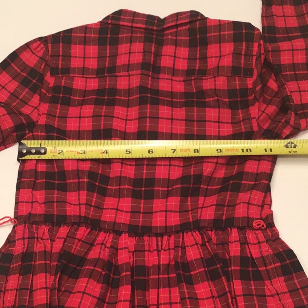 Ralph Lauren Cotton Tartan Plaid Dress Button Down Sleeves Pockets - Picture 6 of 9
